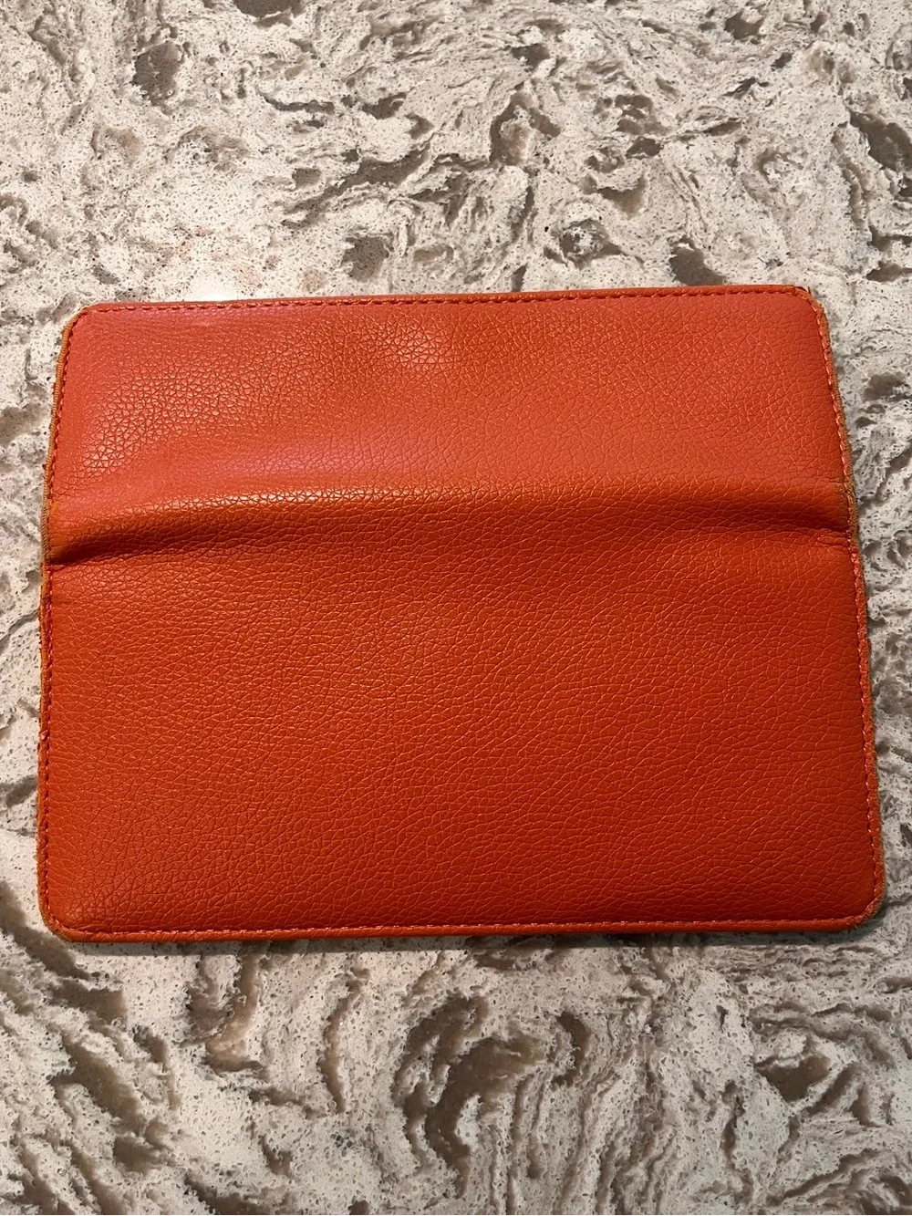 French Connection Pebbled Leather Fold-Over Wallet in Orange